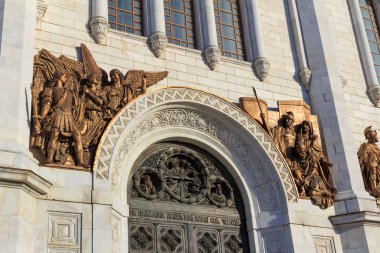 Moskova, Rusya - 03 Mayıs 2018: Mimari Moskova'da Kurtarıcı İsa Katedrali