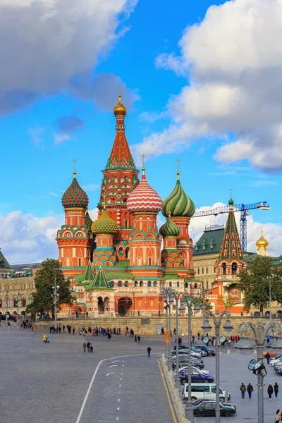Moscow Russia September 2018 View Basil Cathedral Red Square Blue — Stock Photo, Image