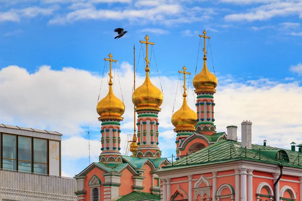 Moscú Rusia Septiembre 2018 Cúpulas Doradas Catedral Dormición Territorio Del — Foto de Stock