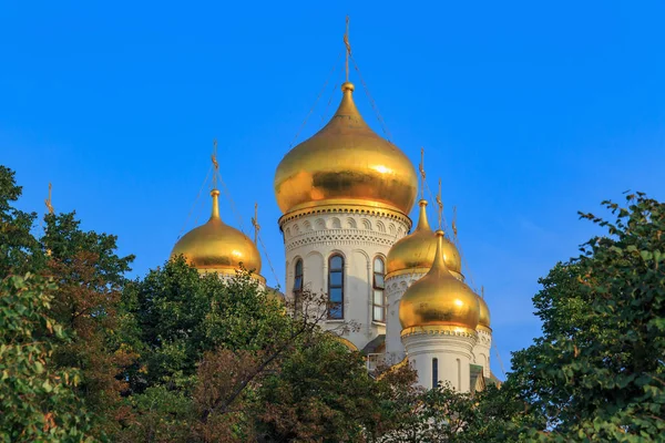 Moscú Rusia Septiembre 2018 Cúpulas Doradas Catedral Del Kremlin Moscú — Foto de Stock