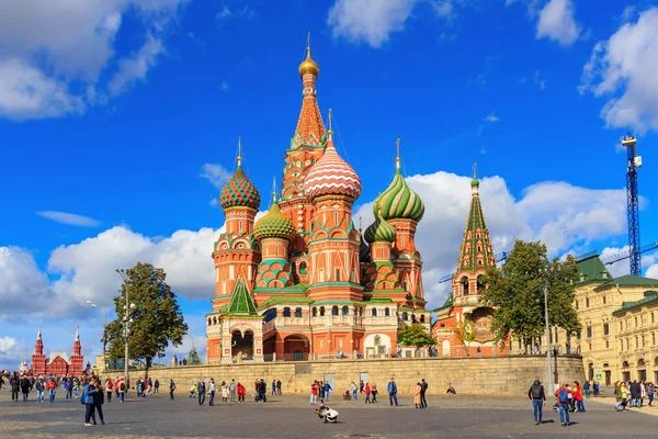 Moscow Russia September 2018 Basil Cathedral Moscow Background Blue Sky — Stock Photo, Image