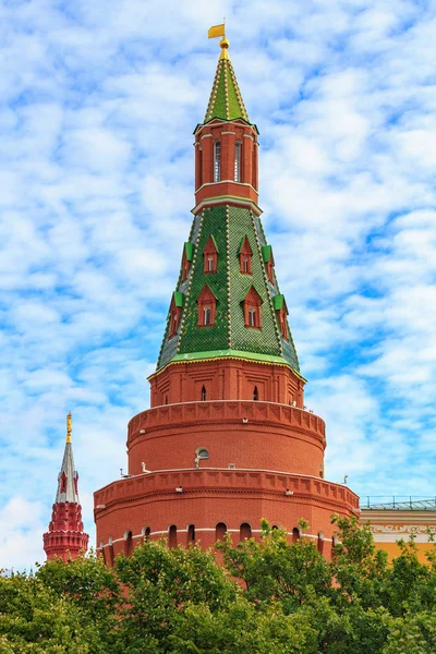 Moscou Rússia Setembro 2018 Torre Moscou Kremlin Contra Céu Azul — Fotografia de Stock