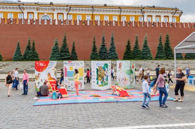 Moskova, Rusya-Haziran 02, 2019: bölge kitap Festivali Red Square 2019 güneşli yaz gününde Moskova 'da