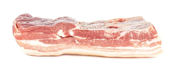 长长的新鲜猪肚 有一层薄薄的脂肪 背景为白色 — 图库照片
