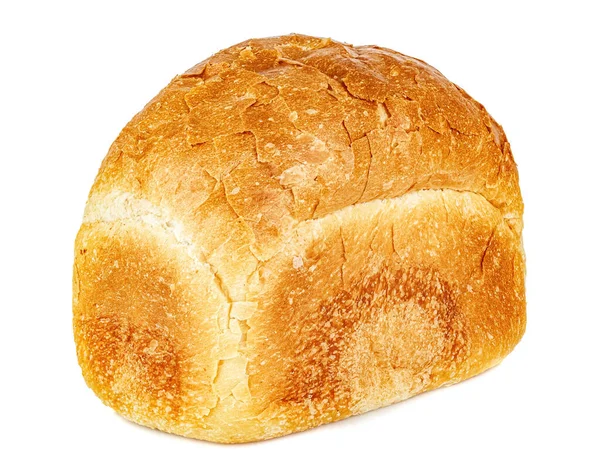 Bochník Chleba Cihlovém Tvaru Izolované Bílém Pozadí — Stock fotografie