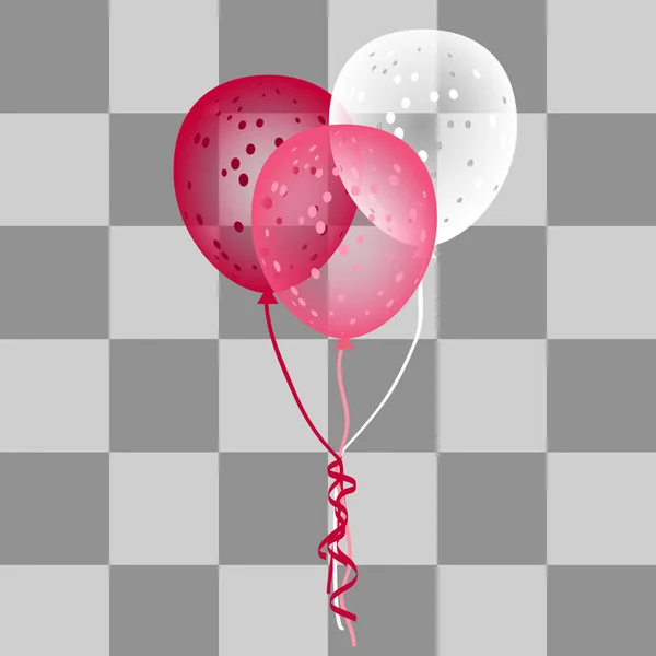 Saydam artalan üzerindeki renkli vektör balonlar. Şenlikli tatil balonlar.