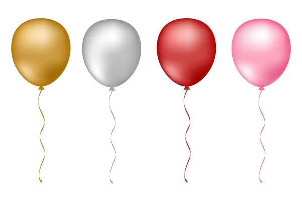 Bunte Vektor Luftballons Auf Einem Transparenten Untergrund Festliche Luftballons — Stockvektor