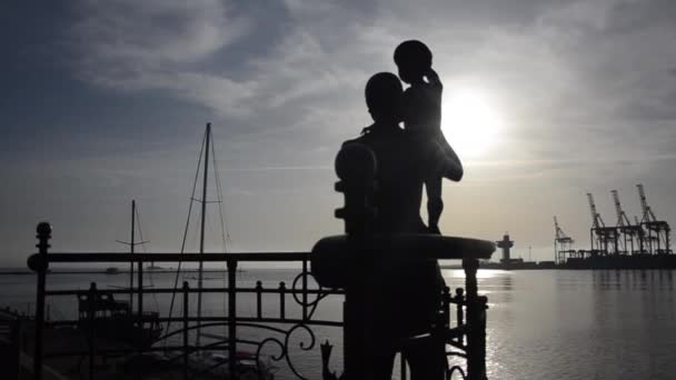 Odessa Pomnik Sailor Żona — Wideo stockowe