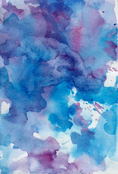 水彩画の背景 青と紫 — ストック写真