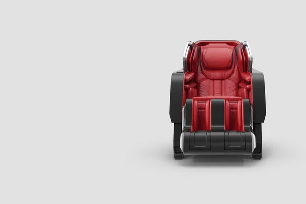 3D görüntüleme kırmızı masaj koltuğu izole beyaz arka plan iş konsepti gevşetin.