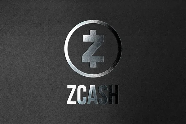 Ilustración Zcash Moneda Criptomoneda Moderno Concepto Bancario Foto Aspecto Realista — Foto de Stock