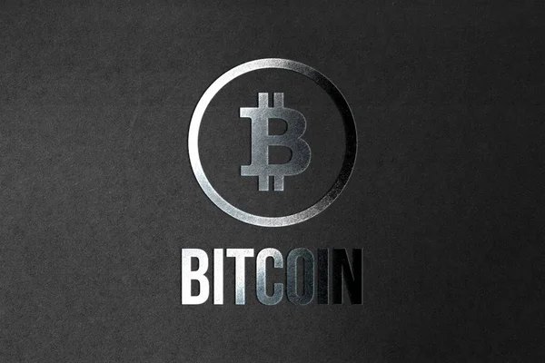 3D illüstrasyon Bitcoin kripto para ve modern bankacılık kavramı. Fotoğraf gerçekçi görünüm gümüş tarzı 3D görüntüleme.