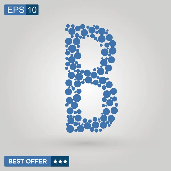 B harfi logosu. Alfabe logosu tasarımı. Noktalar Vektör İllüstrasyonu.