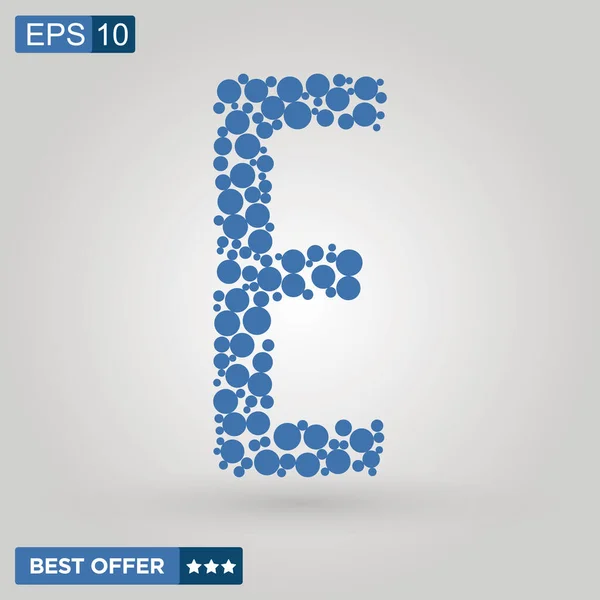 E harfi logosu. Alfabe logosu tasarımı. Noktalar Vektör İllüstrasyonu.