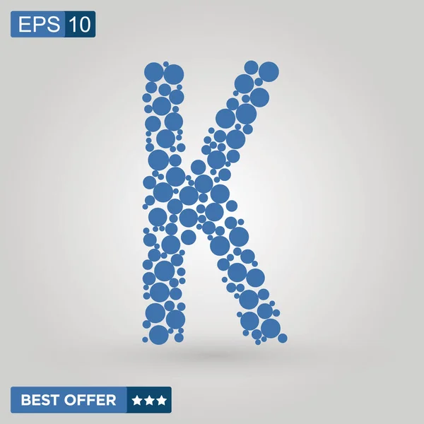 K harfi logosu. Alfabe mavisi balon logosu tasarımı. Şirket marka kimliği vektör illüstrasyonuName.