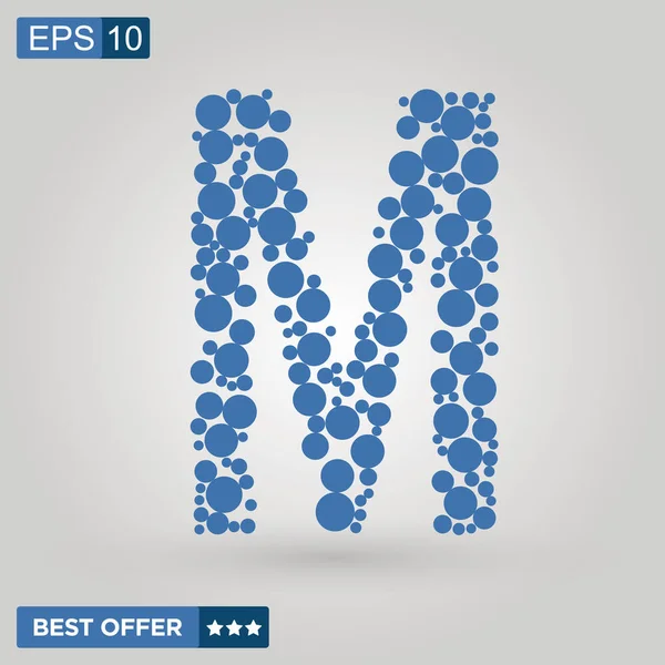 M harfi logosu. Alfabe mavisi balon logosu tasarımı. Şirket marka kimliği vektör illüstrasyonuName.