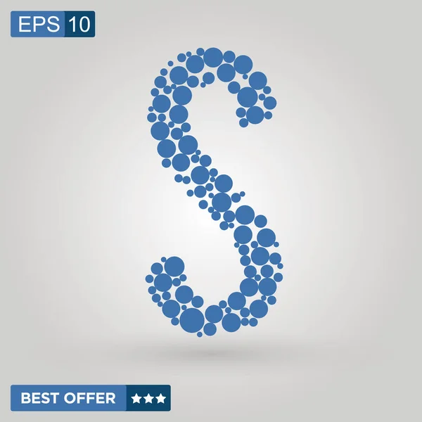 S harfi logosu. Alfabe mavisi balon logosu tasarımı. Şirket marka kimliği vektör illüstrasyonuName.