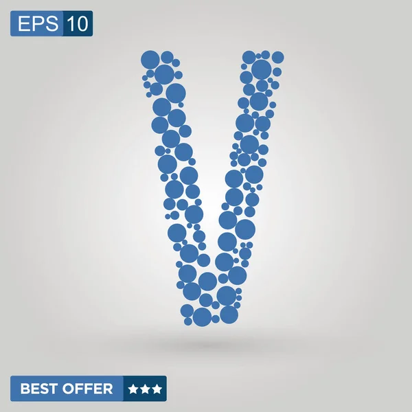 V harfi logosu. Alfabe mavisi balon logosu tasarımı. Şirket marka kimliği vektör illüstrasyonuName.