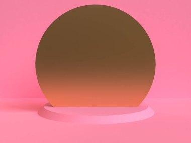 Minimalist geometrik arka plan, pastel renkler, 3d render, eğilim poster, illüstrasyon.