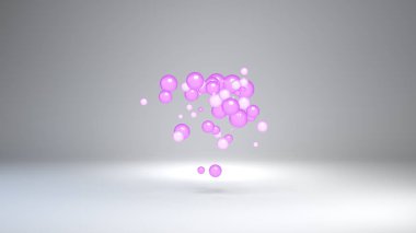 Aşkın kalp içinde 3d render top. Modaya uygun modern resim, Pastel geometrik şekiller. Konsept: Sevgililer, duvar kağıdı, afiş, Poster zemin.