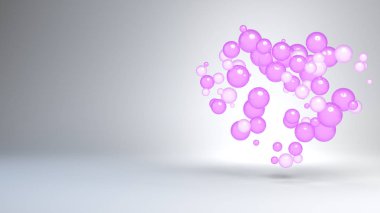 Aşkın kalp içinde 3d render top. Modaya uygun modern resim, Pastel geometrik şekiller. Konsept: Sevgililer, duvar kağıdı, afiş, Poster zemin.