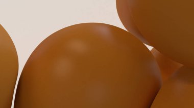 Turuncu topu geometrik desenler. 3D render. Modaya uygun modern resim, Pastel geometrik şekiller. : Kavramı duvar kağıtları, afiş, Poster zemin.