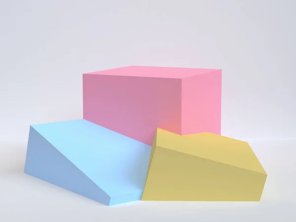 Fundo Abstrato Geométrico Minimalista Cores Pastel Renderização Cartaz Tendência Ilustração — Fotografia de Stock