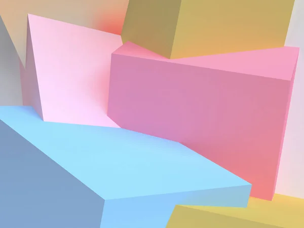 Trend Affiche Illustratie Minimalistische Geometrische Abstracte Achtergrond Pastel Kleuren Render — Stockfoto