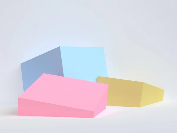 Minimalistischer Geometrischer Abstrakter Hintergrund Pastellfarben Render Trendposter Illustration — Stockfoto