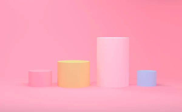 Minimalistické Geometrická Abstraktní Pozadí Pastelové Barvy Render Trend Plakát Obrázek — Stock fotografie