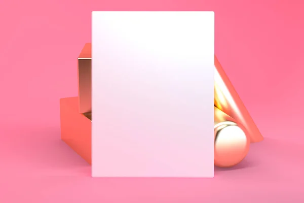 Minimalistické Geometrická Abstraktní Pozadí Pastelové Barvy Render Trend Plakát Obrázek — Stock fotografie