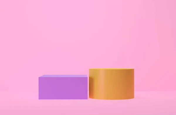 Trenden Affisch Illustration Render Pastellfärger Minimalistisk Geometriskt Abstrakt Bakgrund — Stockfoto