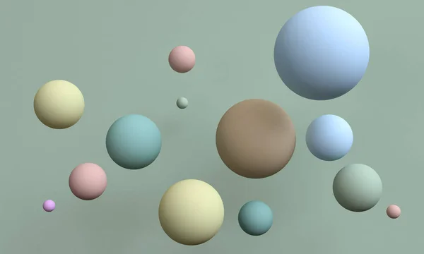 Fond Abstrait Géométrique Minimaliste Couleurs Pastel Rendu Affiche Tendance Illustration — Photo