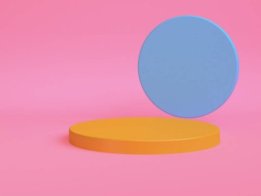 Minimalist geometrik soyut arka plan, pastel renkler, 3d render.