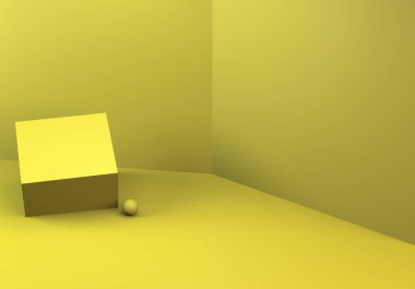 Minimalist geometrik soyut arka plan, pastel renkler, 3d render.