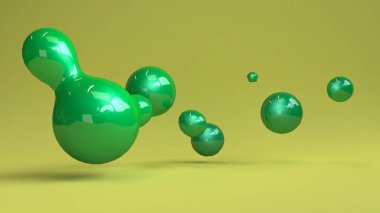 Minimalist geometrik soyut arka plan, pastel renkler, 3d render.