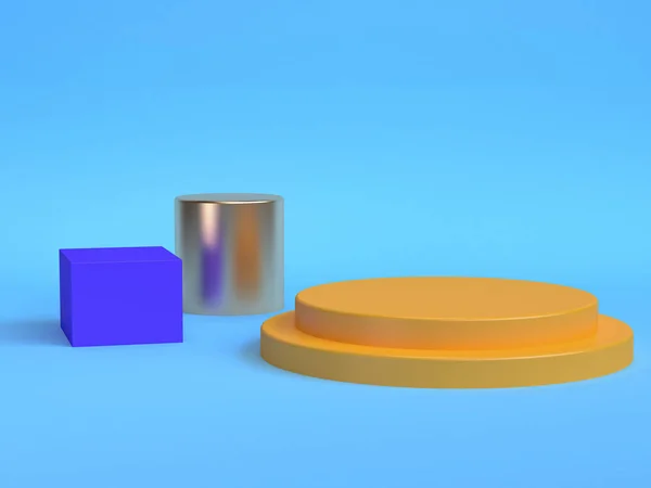 Minimalistischer Geometrischer Abstrakter Hintergrund Pastellfarben Renderer — Stockfoto