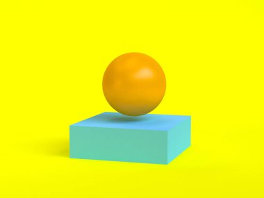 Minimalist geometrik soyut arka plan, pastel renkler, 3d re