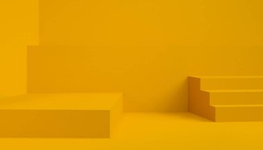 Minimalist geometrik soyut arka plan, pastel renkler, 3d render.