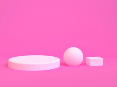 Minimalist geometrik soyut arka plan, pastel renkler, 3d render.