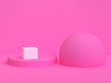 Minimalist geometrik soyut arka plan, pastel renkler, 3d render.