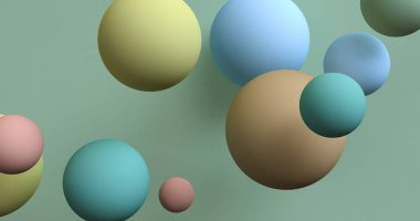 Minimalist geometrik soyut arka plan, pastel renkler, 3d render.