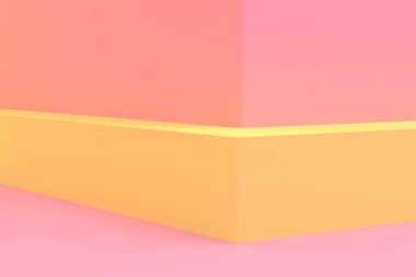 Minimalist geometrik soyut arka plan, pastel renkler, 3d render.