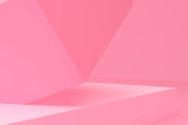 Minimalist geometrik soyut arka plan, pastel renkler, 3d render.