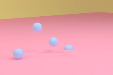 Minimalist geometrik soyut arka plan, pastel renkler, 3d render.