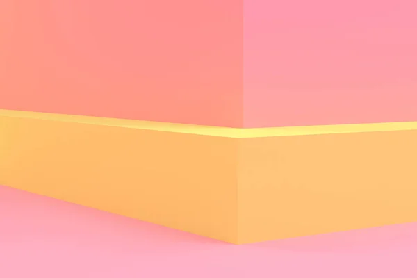 Minimalistischer geometrischer abstrakter Hintergrund, Pastellfarben, 3D-Renderer. — Stockfoto