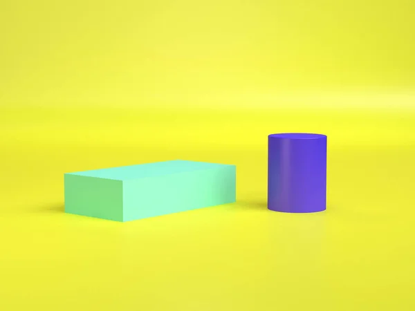 Minimalistyczny geometryczny streszczenie tła, pastelowe kolory, 3D Render. — Zdjęcie stockowe