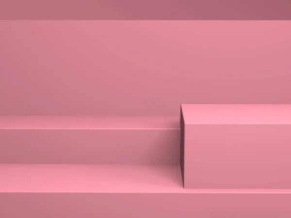 Рожевий геометричної форми сцени мінімальний стиль 3d рендеринга . — стокове фото