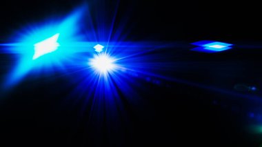 Gerçekçi Len parlama ışık efekti siyah arka plan üzerinde. Optik