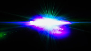 Gerçekçi Len parlama ışık efekti siyah arka plan üzerinde. Optik